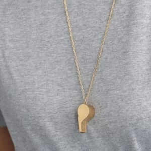 Gold 10k Plated Whistle Pendant Charm
